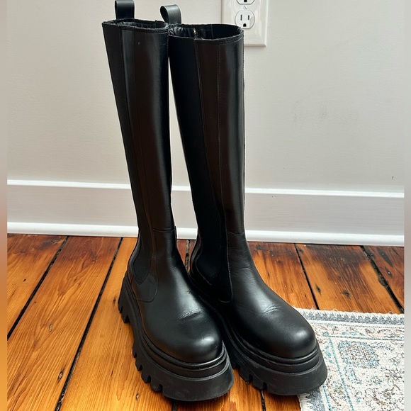 ALOHAS Go Getter Leather Tall Platform Chelsea Boot Black Women’s 8 - Picture 10 of 11